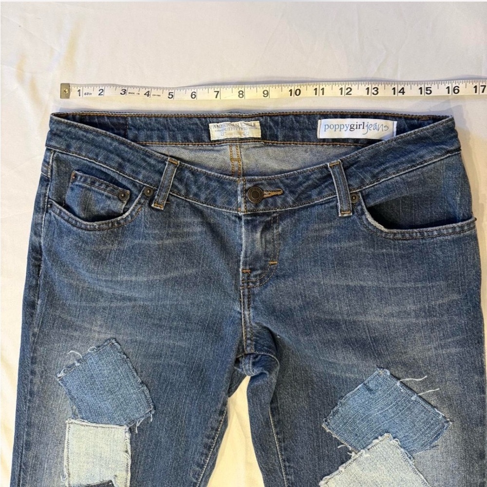 American Eagle By Payless Blue Patchwork Boot Cut… - image 3